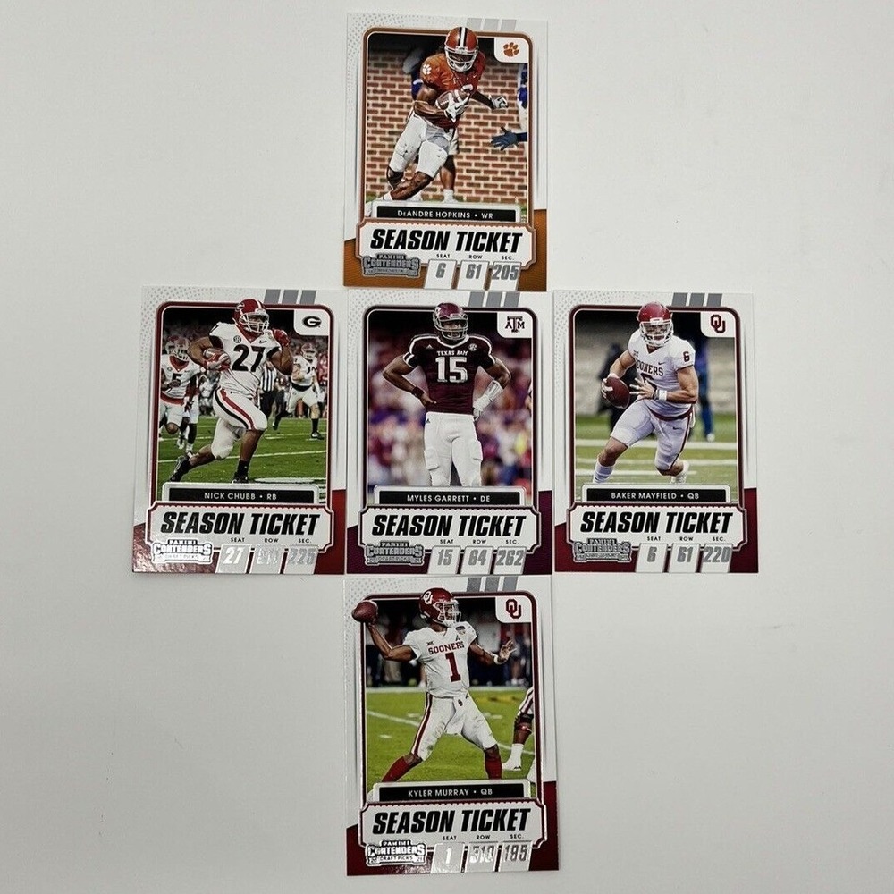 Multi Panini Season Ticket Trading Card Lot NCAA Football Panini Contenders